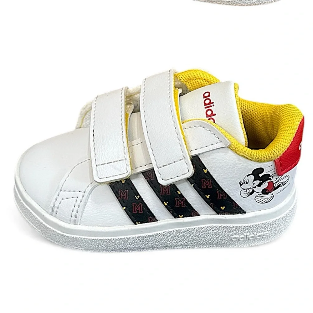 Adidas Kids White and Yellow Mickey Mouse Sneakers - Picture 6 of 16